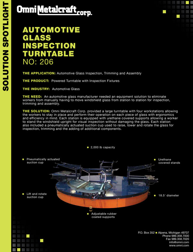 Automotive Glass Inspection Turntable 206