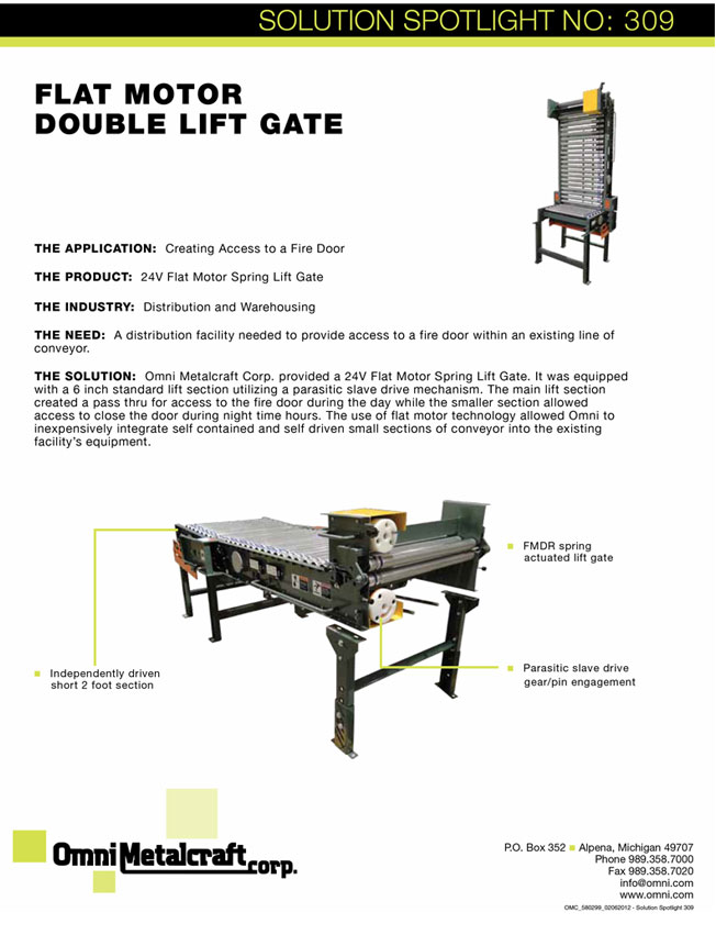 Flat Motor Double Lift Gate 309