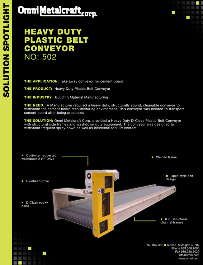 Heavy Duty Plastic Belt Conveyor 502