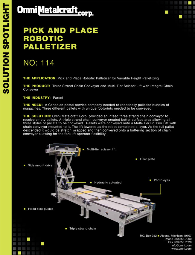 Pick and Place Robotic Palletizer 114