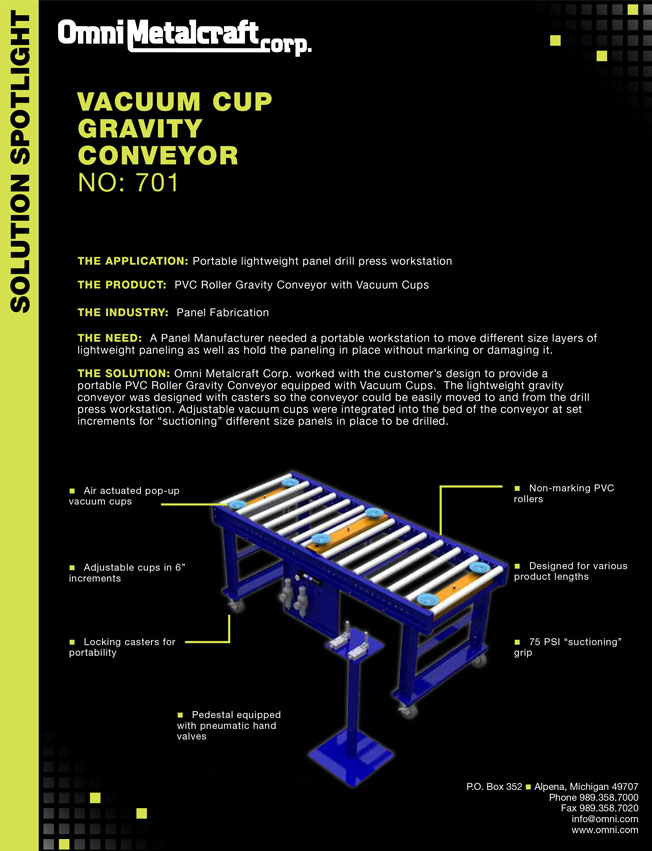 Vacuum Cup Gravity Conveyor 701